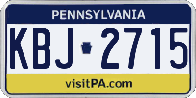 PA license plate KBJ2715