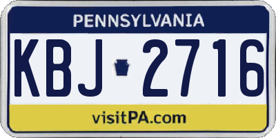 PA license plate KBJ2716