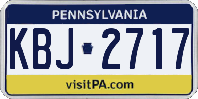 PA license plate KBJ2717