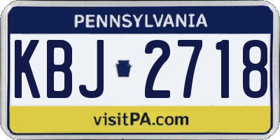 PA license plate KBJ2718