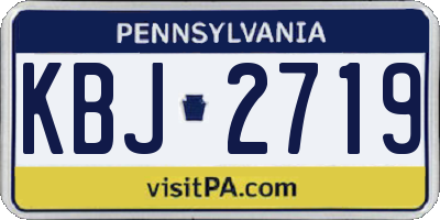 PA license plate KBJ2719