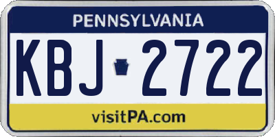 PA license plate KBJ2722