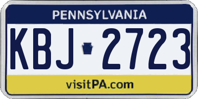 PA license plate KBJ2723
