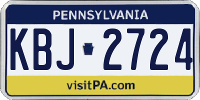 PA license plate KBJ2724
