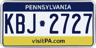 PA license plate KBJ2727