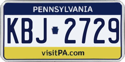 PA license plate KBJ2729