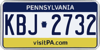 PA license plate KBJ2732