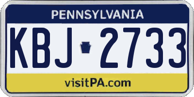 PA license plate KBJ2733