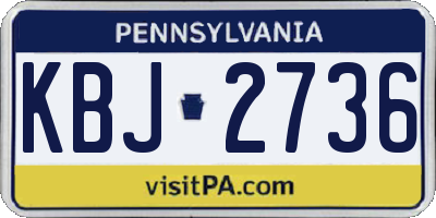 PA license plate KBJ2736