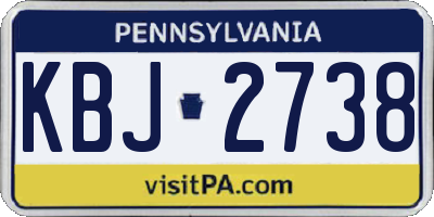 PA license plate KBJ2738