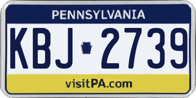 PA license plate KBJ2739