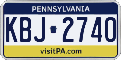 PA license plate KBJ2740