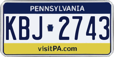 PA license plate KBJ2743