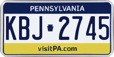 PA license plate KBJ2745