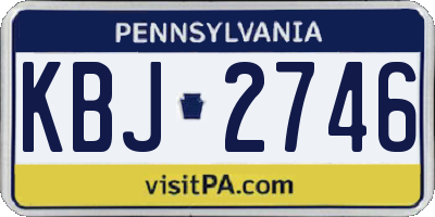 PA license plate KBJ2746