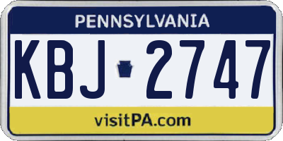 PA license plate KBJ2747
