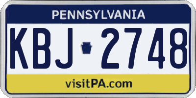 PA license plate KBJ2748