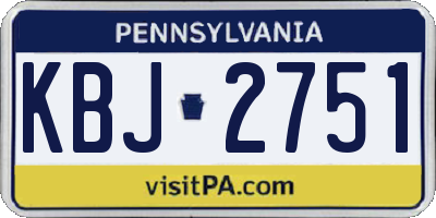 PA license plate KBJ2751