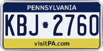 PA license plate KBJ2760