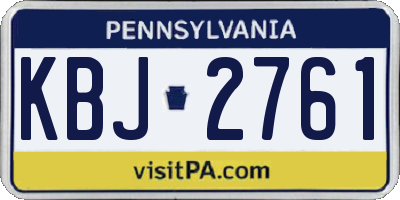 PA license plate KBJ2761