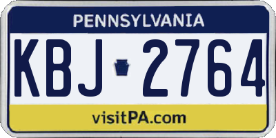 PA license plate KBJ2764