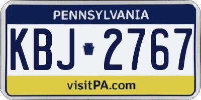 PA license plate KBJ2767