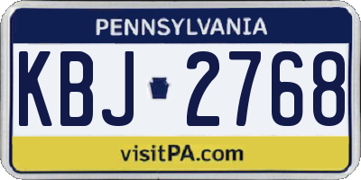 PA license plate KBJ2768