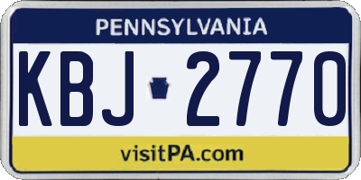 PA license plate KBJ2770