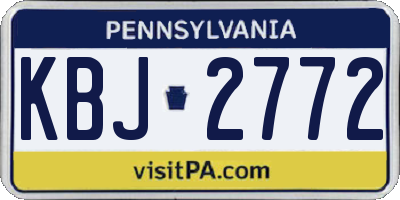 PA license plate KBJ2772