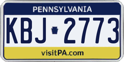 PA license plate KBJ2773