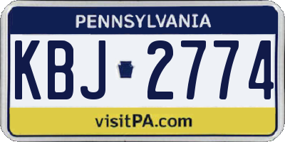PA license plate KBJ2774