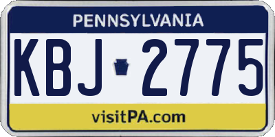 PA license plate KBJ2775
