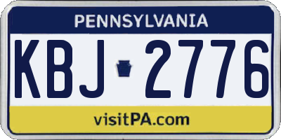 PA license plate KBJ2776