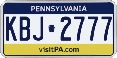 PA license plate KBJ2777