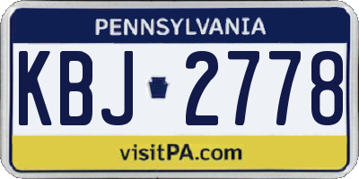 PA license plate KBJ2778