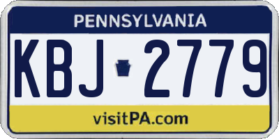 PA license plate KBJ2779