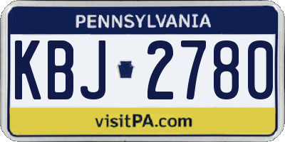 PA license plate KBJ2780