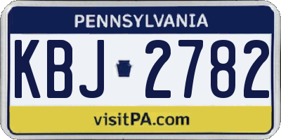 PA license plate KBJ2782
