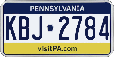 PA license plate KBJ2784