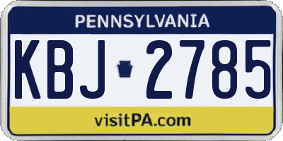 PA license plate KBJ2785