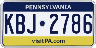 PA license plate KBJ2786
