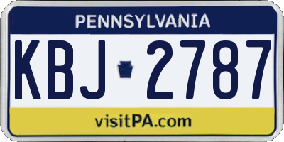 PA license plate KBJ2787