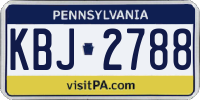 PA license plate KBJ2788
