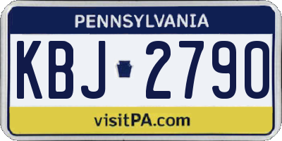 PA license plate KBJ2790