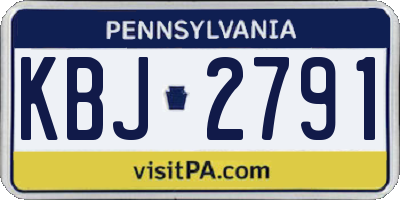 PA license plate KBJ2791
