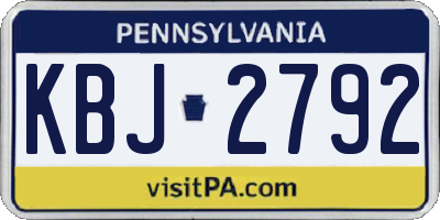 PA license plate KBJ2792