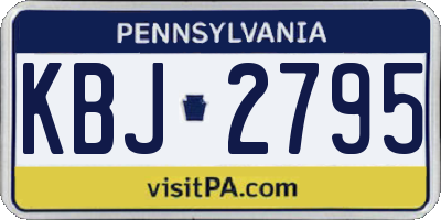 PA license plate KBJ2795