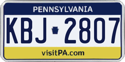 PA license plate KBJ2807