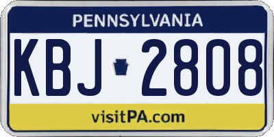 PA license plate KBJ2808