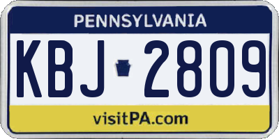 PA license plate KBJ2809
